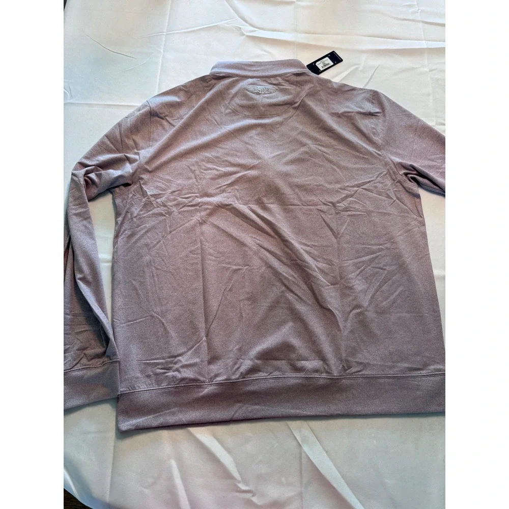 Straight Down Ballard Quarter Zip Pullover Mens 2XL Mauve Heather Golf 60473 MLB